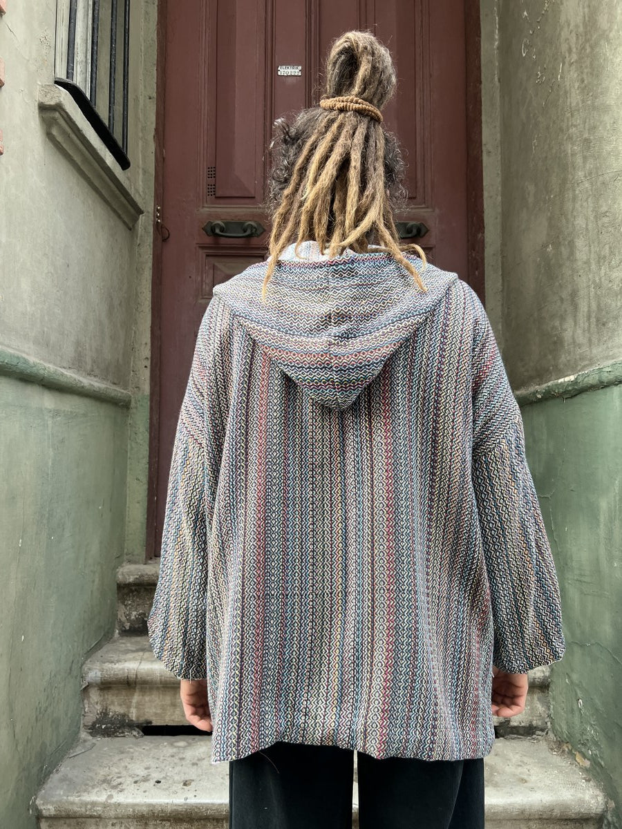 Çift Taraflı Kapüşonlu Hırka Kimono