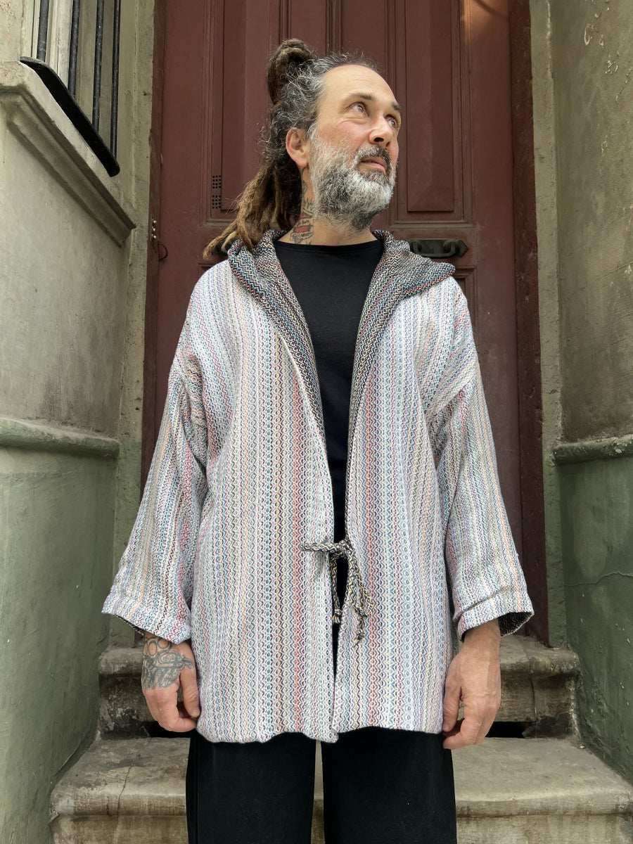 Çift Taraflı Kapüşonlu Hırka Kimono