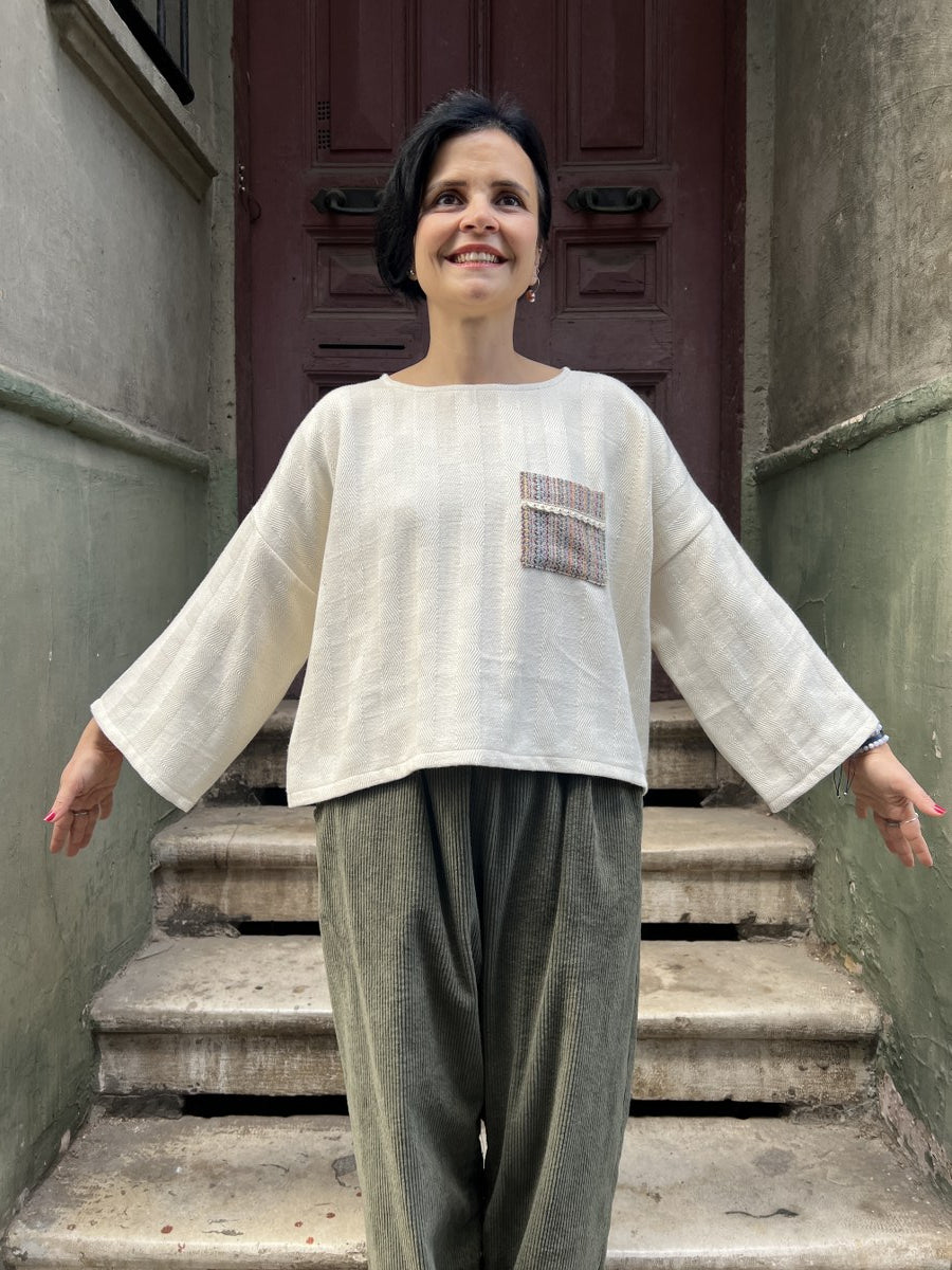 Ivoria Dokuma Kadın Bluz 