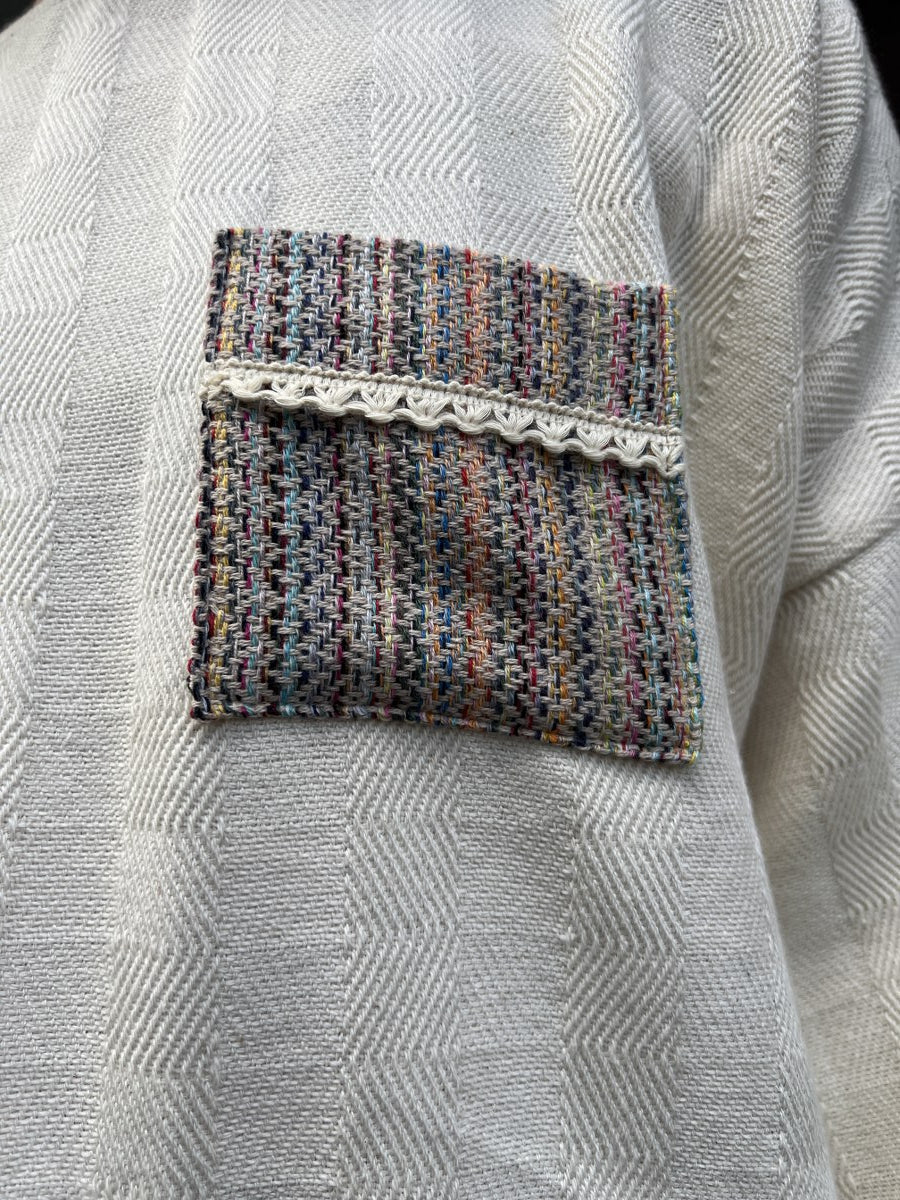 Ivoria Dokuma Kadın Bluz – Tek Üretim, %100 Pamuk, Sürdürülebilir Tasarım