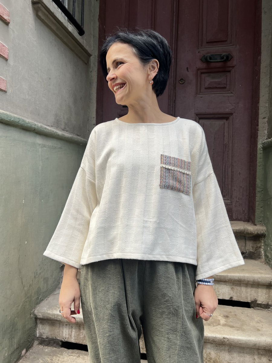 Ivoria Dokuma Kadın Bluz 