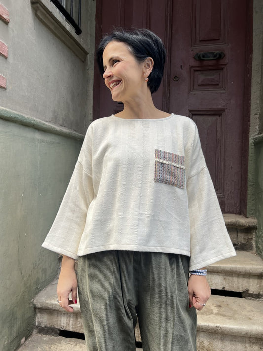 Ivoria Dokuma Kadın Bluz 