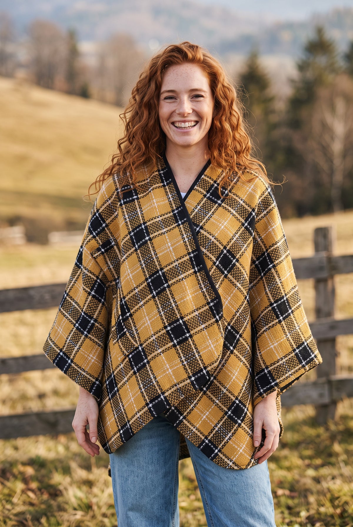 Bohemian One Pocket Colorful Poncho