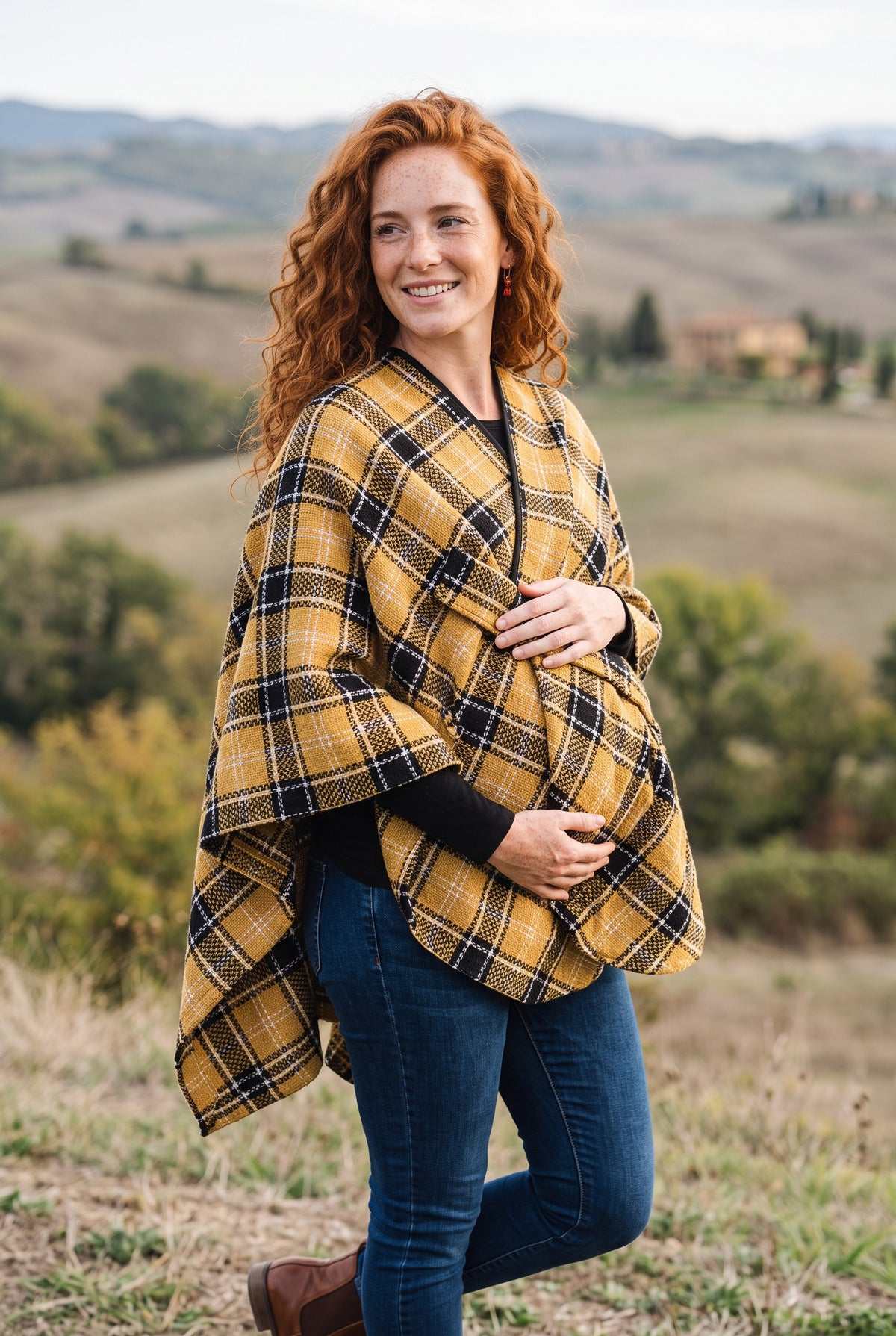 Bohemian One Pocket Colorful Poncho