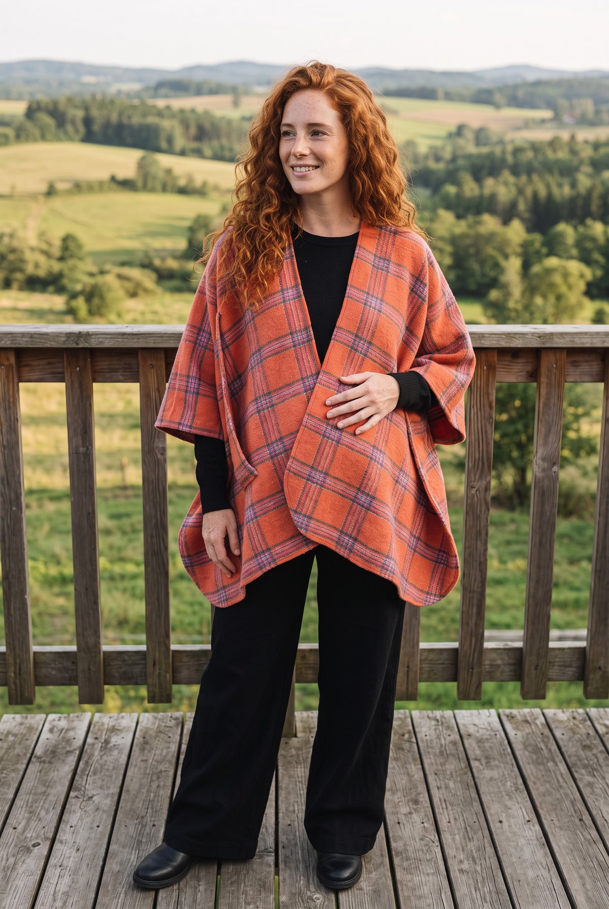 Bohemian One Pocket Colorful Poncho
