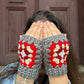 Bohemian Patterned Fingerless Lilac Gloves