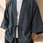 Kaito Antrasit Erkek Kimono – Dokulu Pamuklu Kumaş, Rahat Kesim