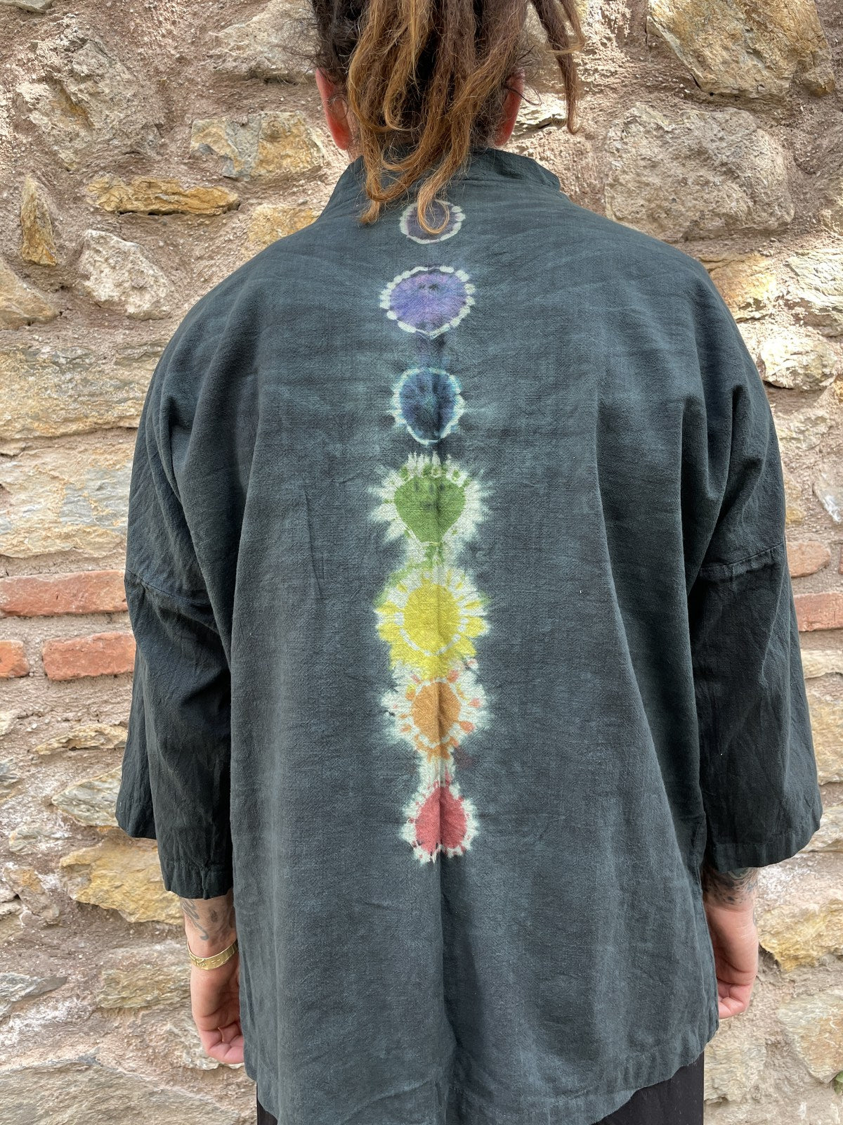 Bohem Erkek Chakra Batik Tasarım Kimono Ceket