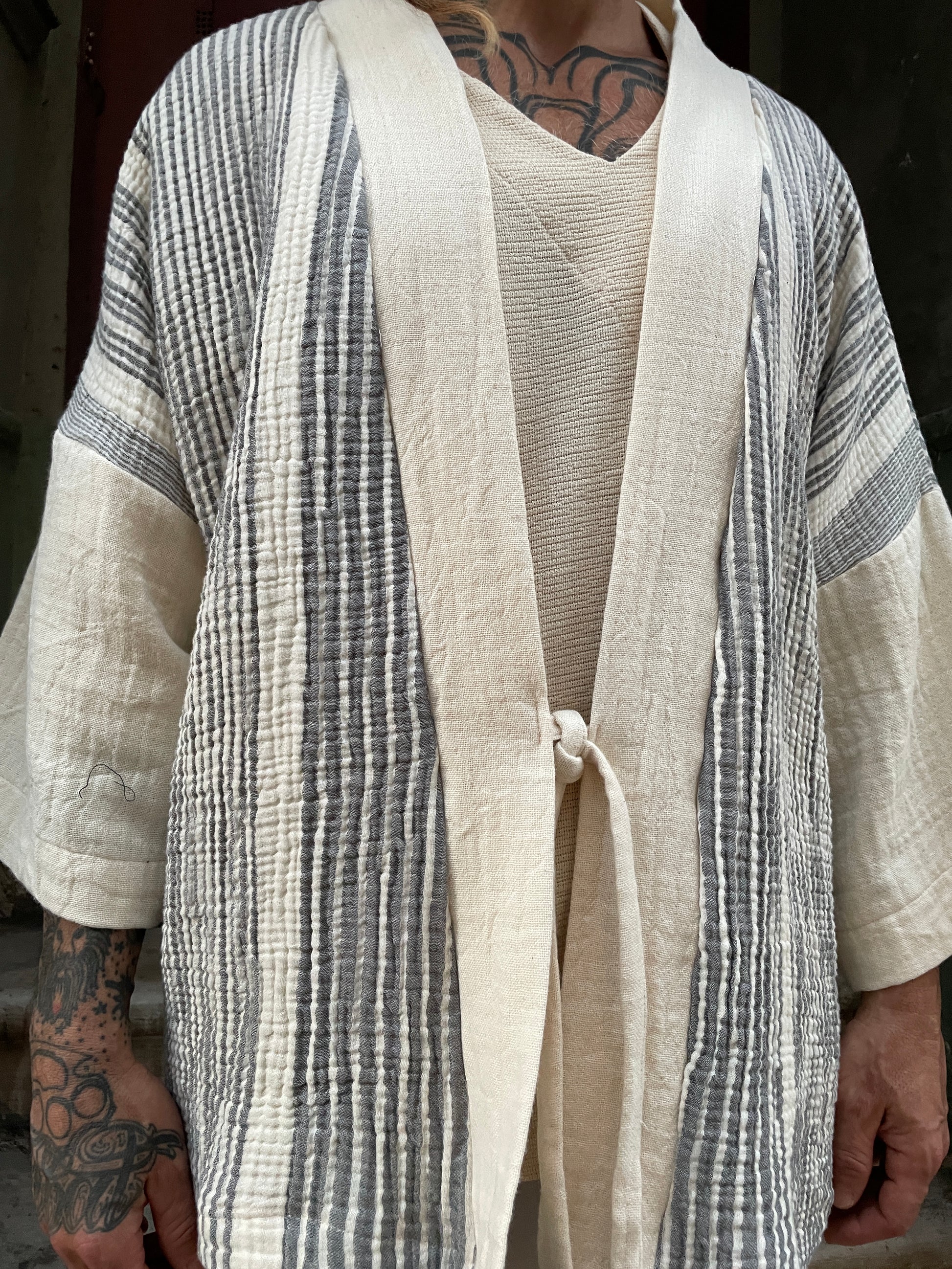Bohem Müslin Erkek Kimono