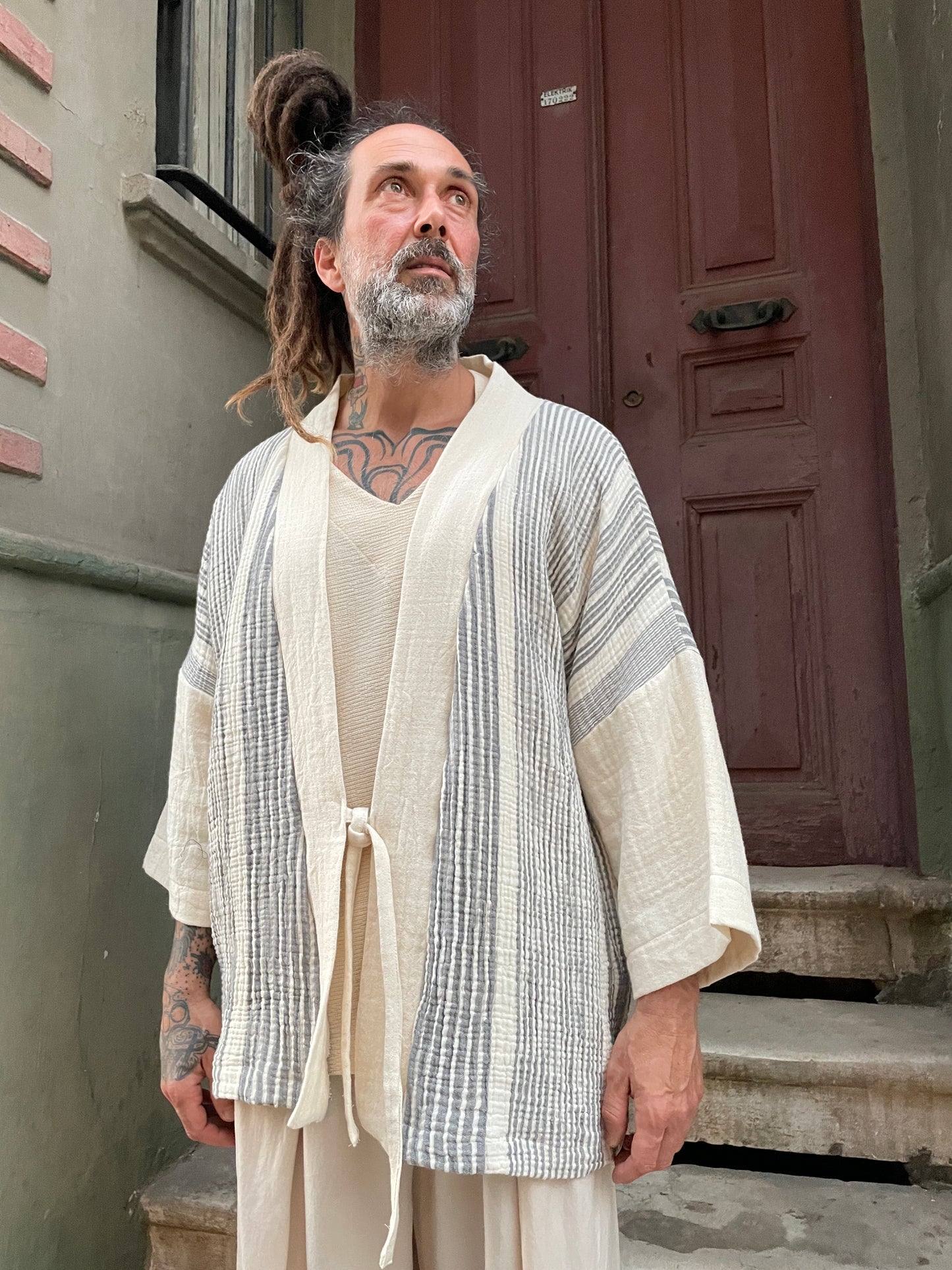 Bohem Müslin Erkek Kimono