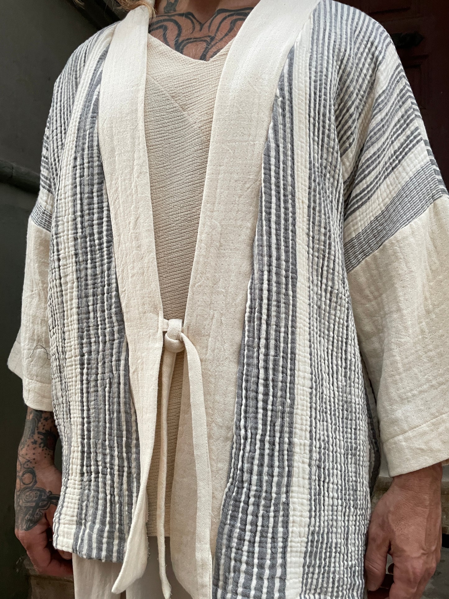 Bohem Müslin Erkek Kimono