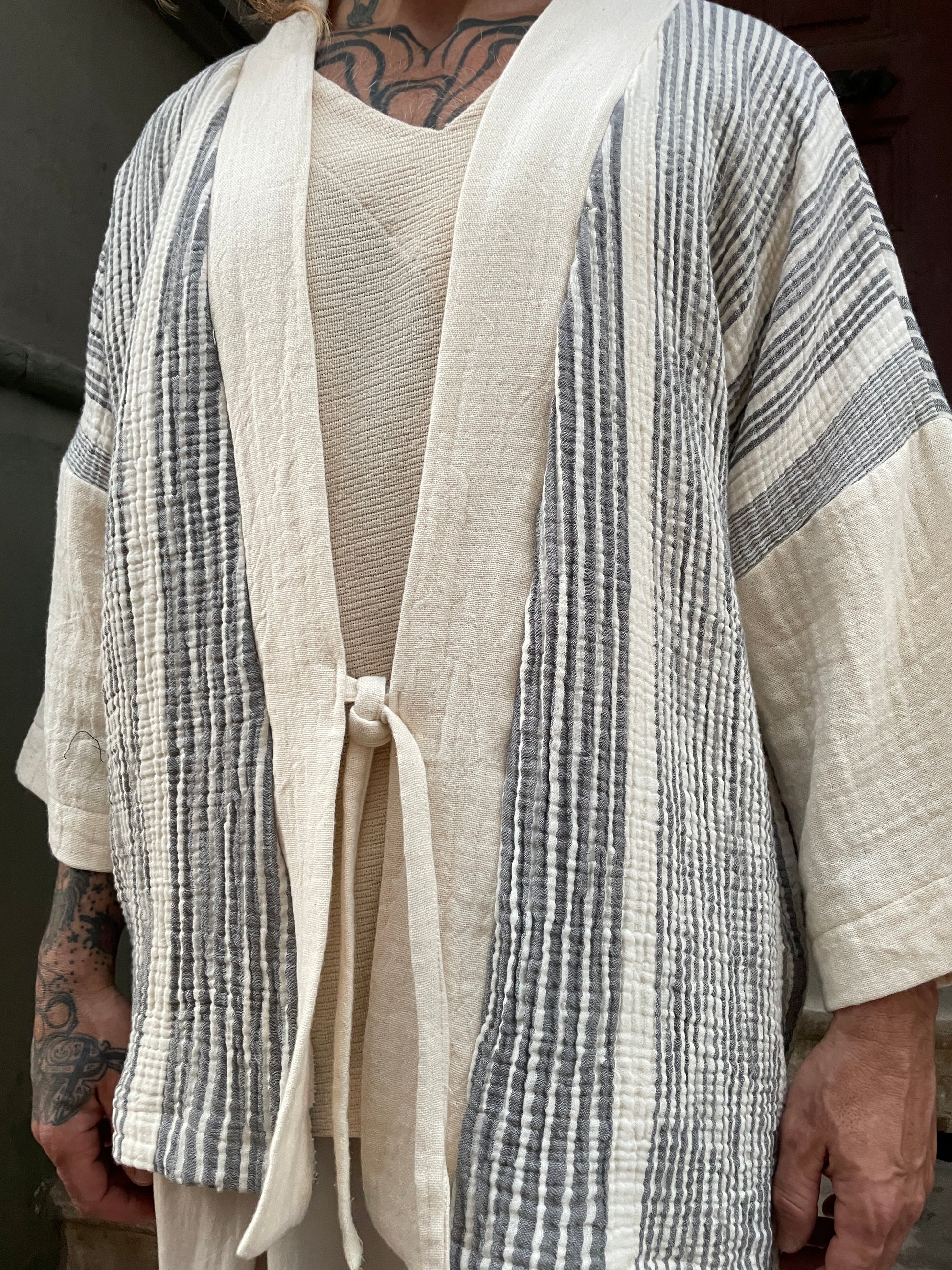 Bohem Müslin Erkek Kimono