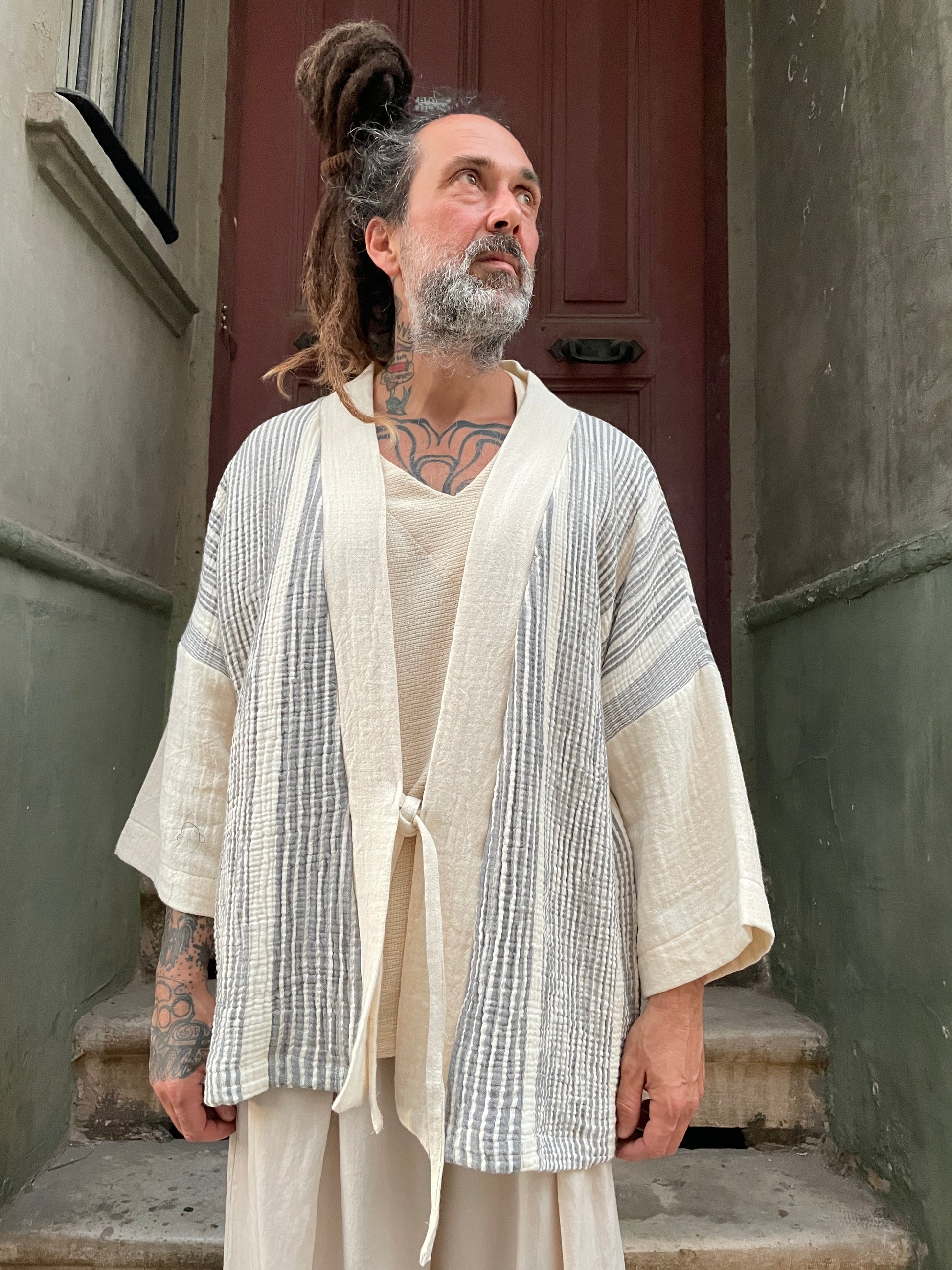 Bohem Müslin Erkek Kimono