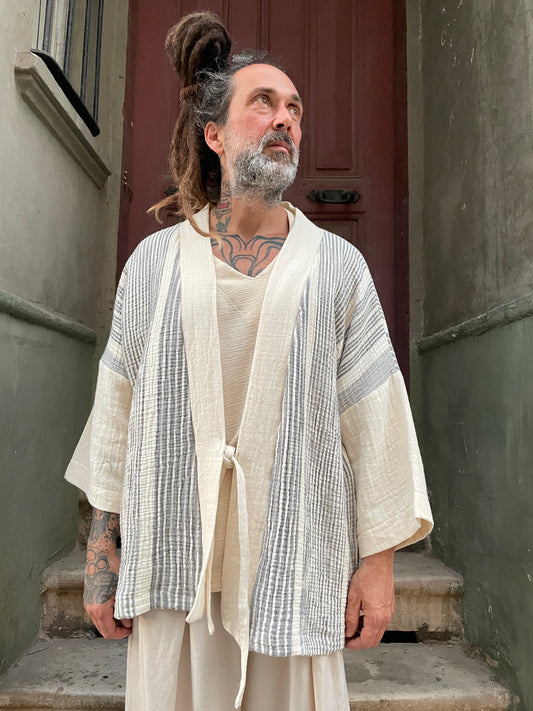 Bohem Müslin Erkek Kimono