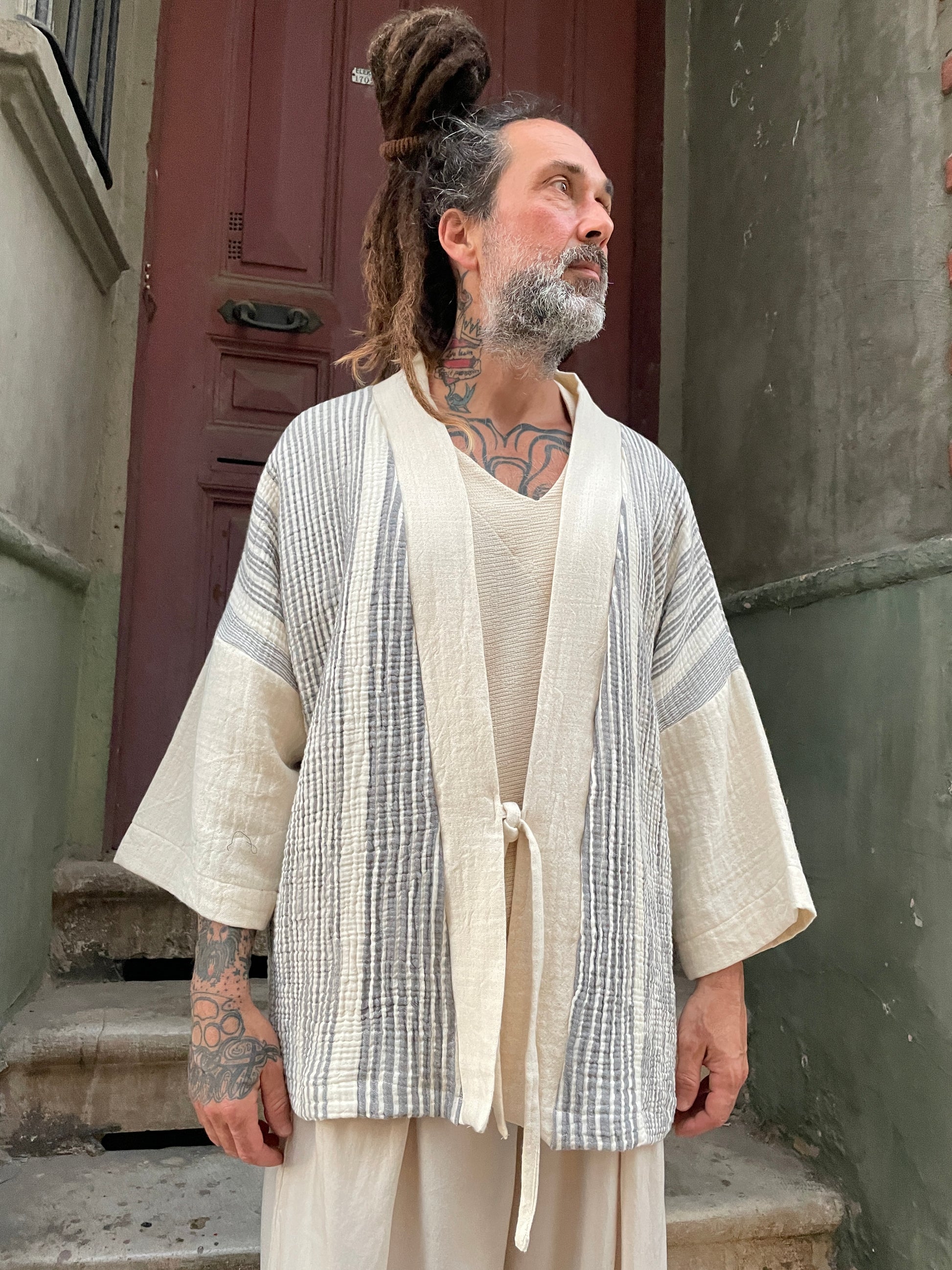 Bohem Müslin Erkek Kimono