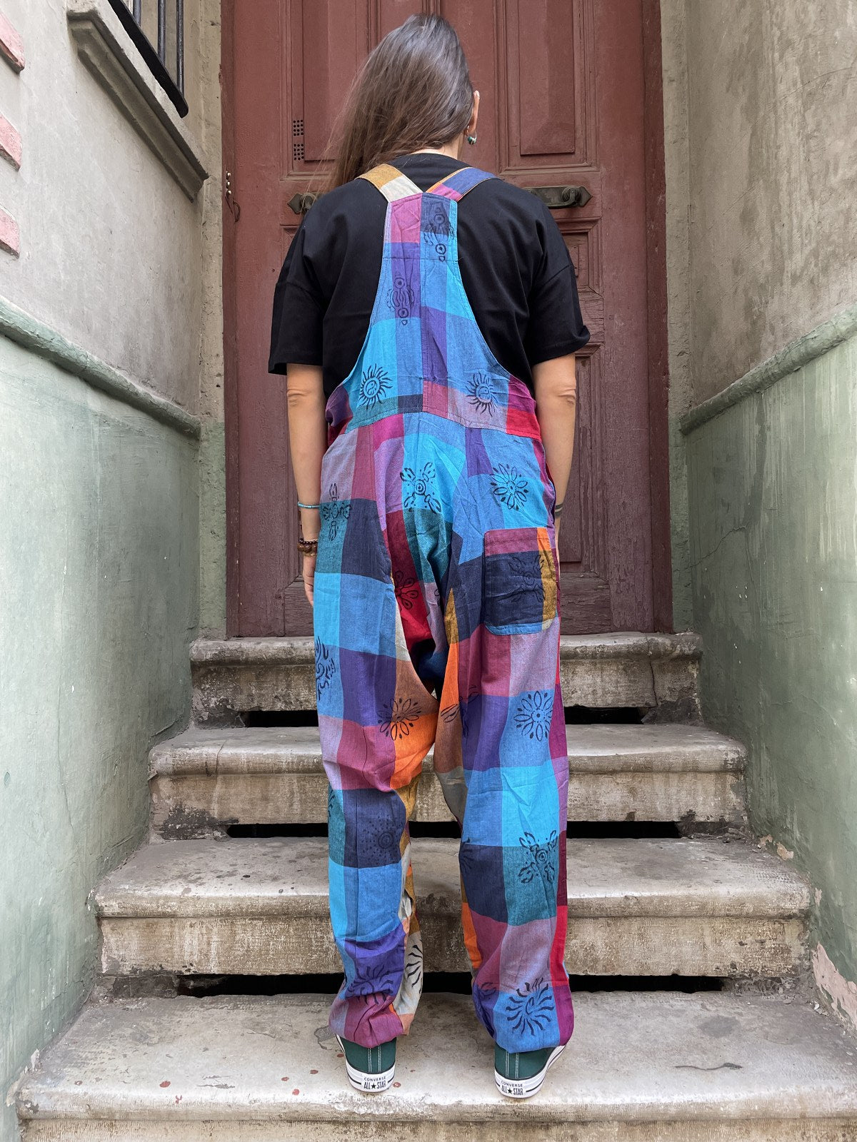 Unisex Gökkusagi Baskili Nepal Patchwork Tulum