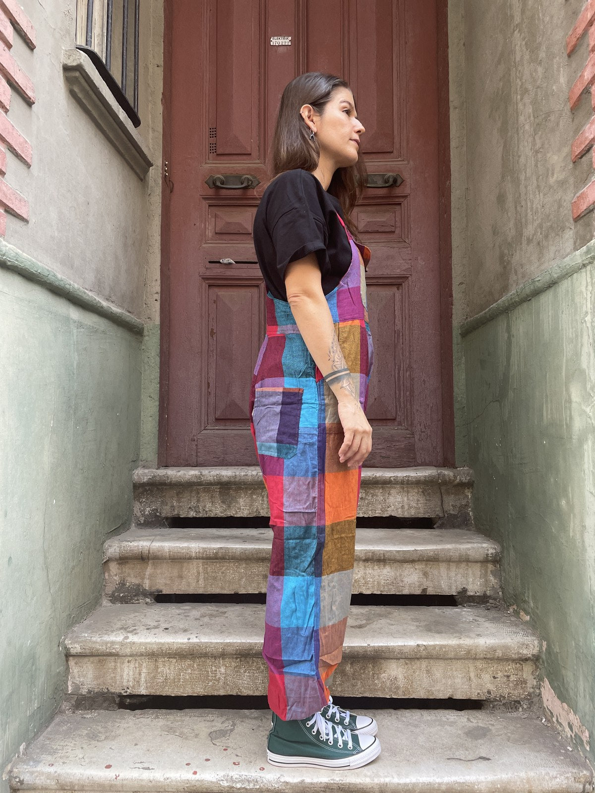 Unisex Nepal Patchwork Gökkusağı Tulum