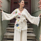 Renkli Gözler Bohem Kadın Yoga Doğal Kumaş Kimono Takım Yoga Takımı