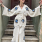 Göz Desenli Bohem Kadın Yoga Doğal Kumaş Kimono Takım Yoga Takımı
