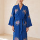 Göz Desenli Müslin Kimono Kaftan – Mavi