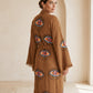Göz Desenli Müslin Kimono Kaftan – Kahve