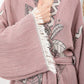 Bohem Kadın Fil Desenli Doğal Kumaş Kimono Bornoz Kaftan
