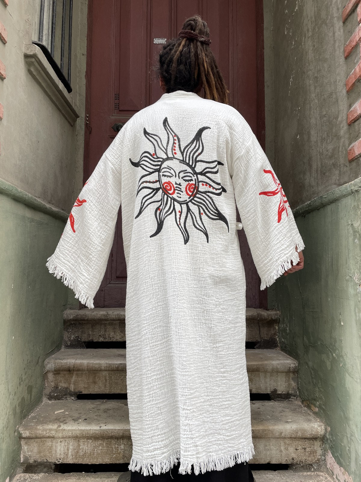 Festival Güneş Uzun Erkek Kimono Kaftan Ceket Bornoz