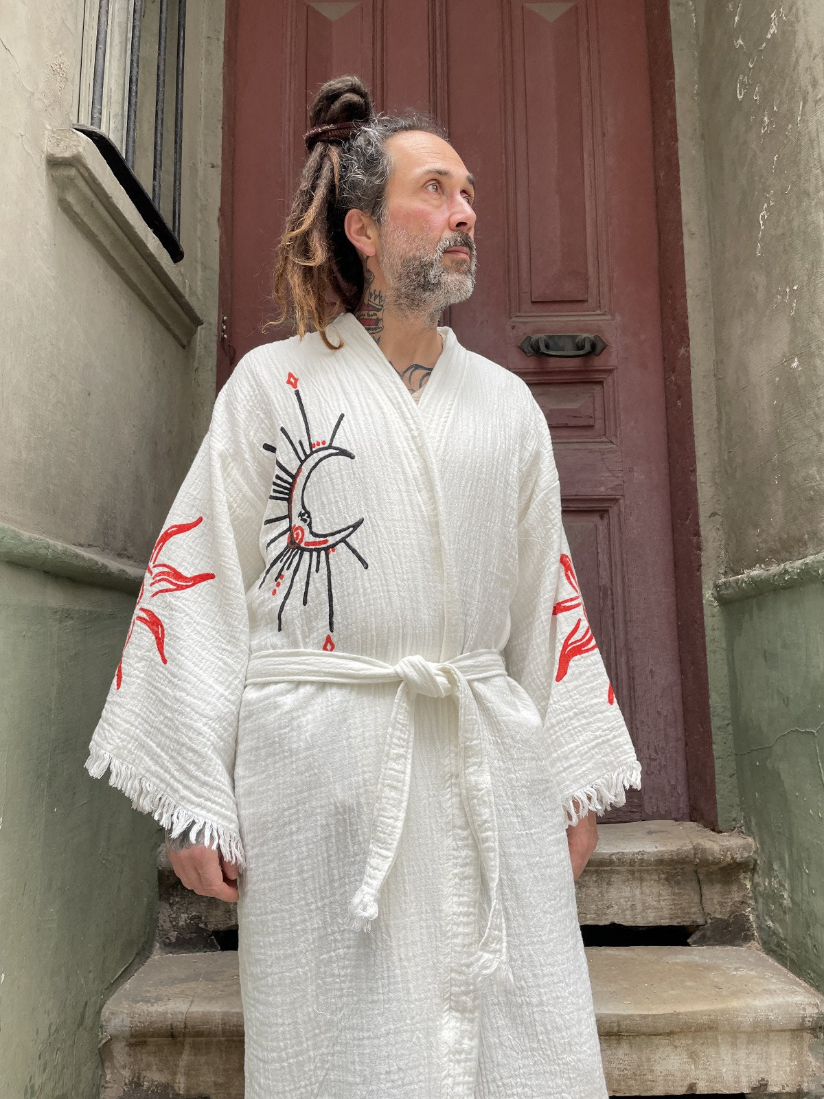 Festival Güneş Uzun Erkek Kimono Kaftan Ceket Bornoz