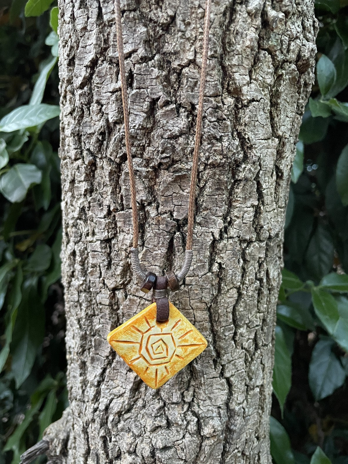 Viking Compass Symbol Ceramic Necklace