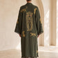 Sahara Leopar Desenli Müslin Kimono Kaftan – Haki