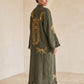 Sahara Leopar Desenli Müslin Kimono Kaftan – Haki