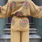 Hardal Göz Desenli Bohem Kadın Yoga Doğal Kumaş Kimono Takım Yoga Takımı