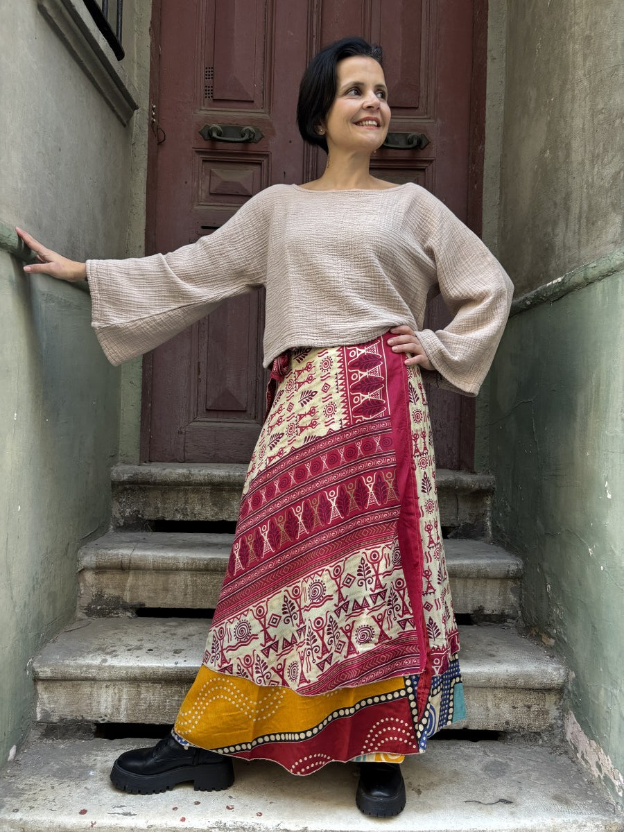 Nepal Çift Taraflı İpek Etek