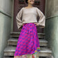 Çift Taraflı Nepal İpek Etek – Pembe Turuncu El Yapımı & Bohem Stil