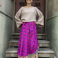 Çift Taraflı Nepal İpek Etek – Pembe Turuncu El Yapımı & Bohem Stil