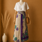 Çift Taraflı Bağlamalı İpek Etek Sarong – Soft Lila Desenli