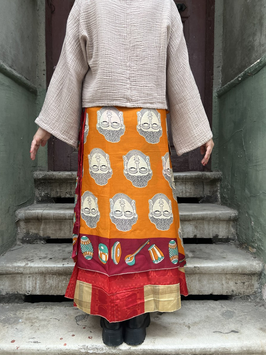 Çift Taraflı Nepal Bohem İpek Etek 