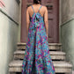 Paisley Desenli İpek Maxi Elbise