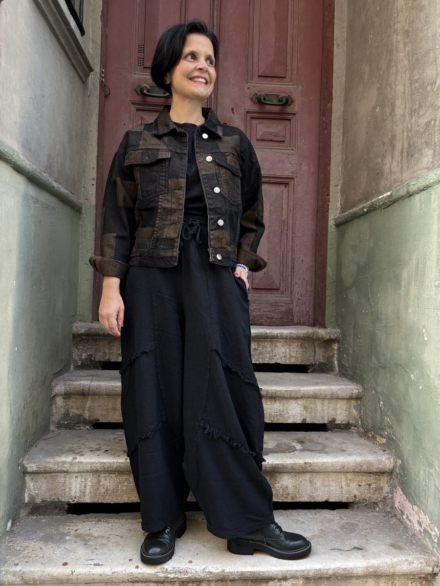 Patchwork Jean Ceket