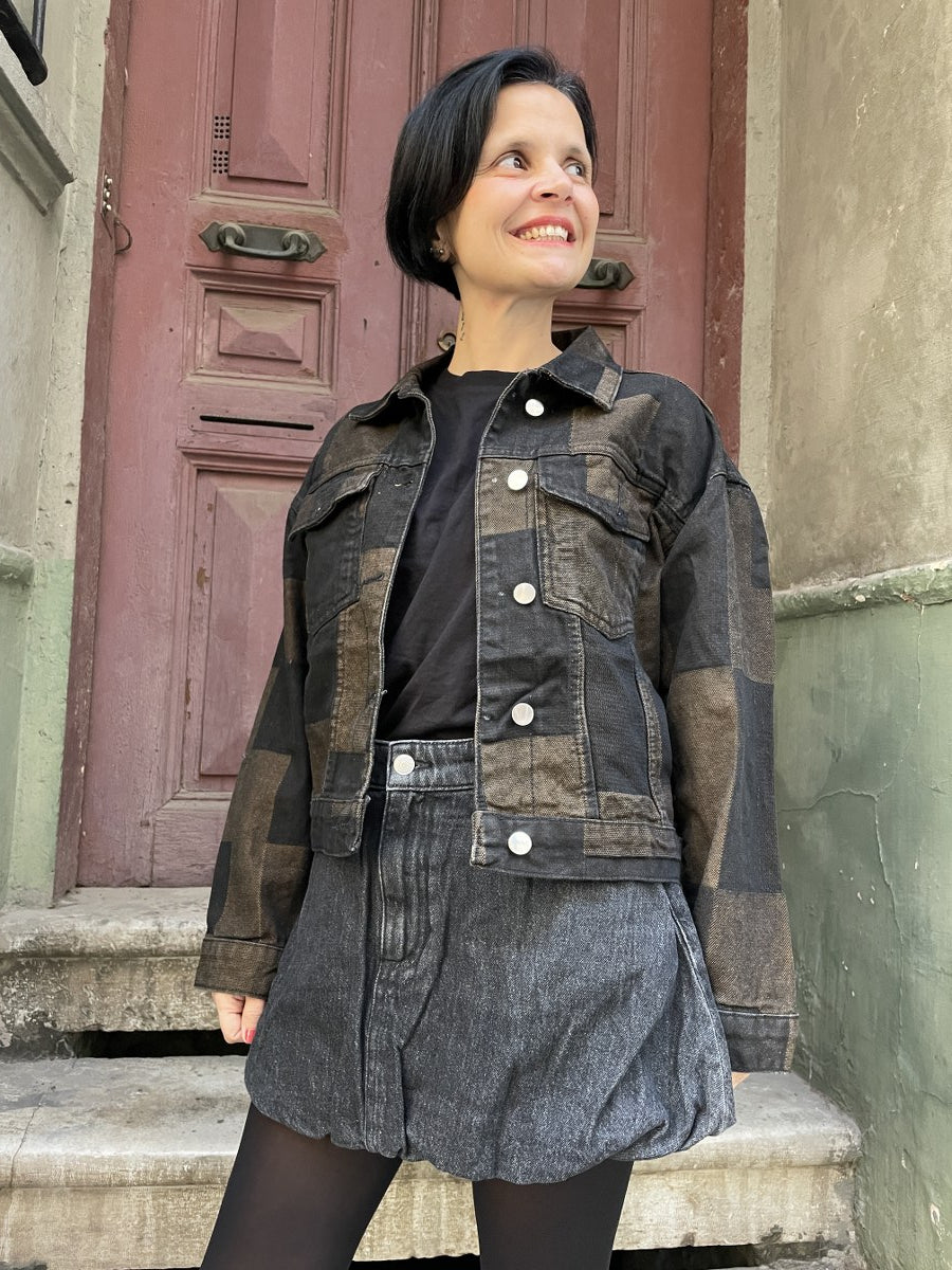 Patchwork Jean Ceket
