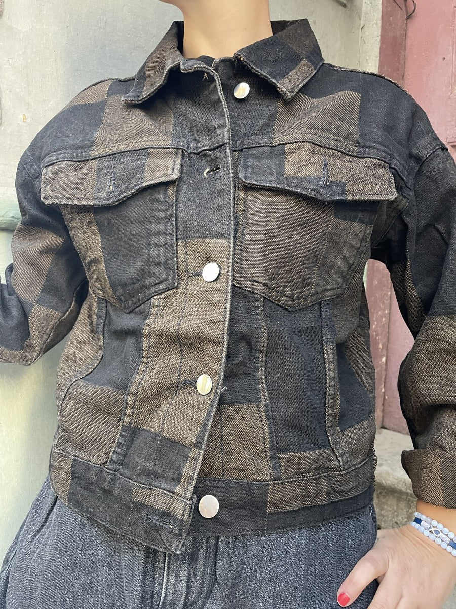 Patchwork Jean Ceket