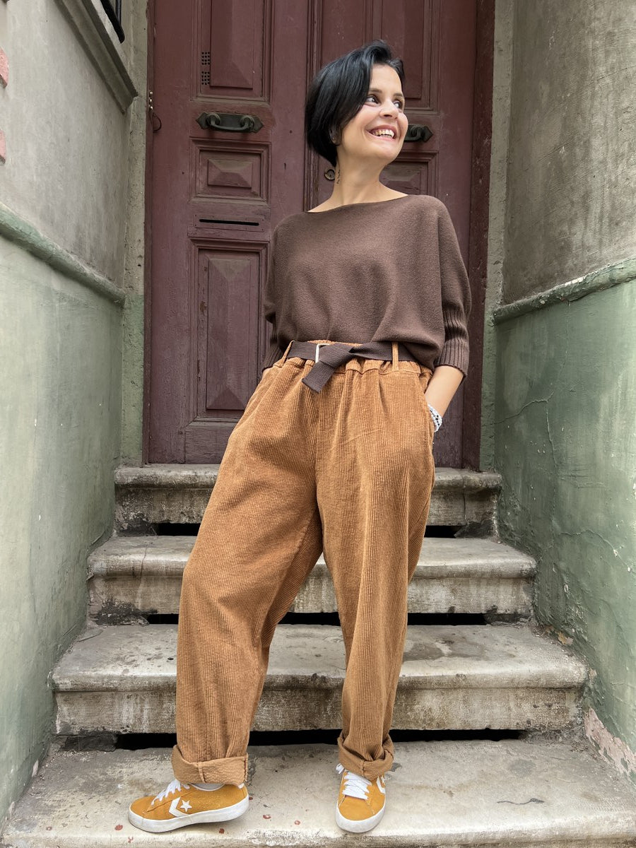 Kadın Kadife Pantolon Camel