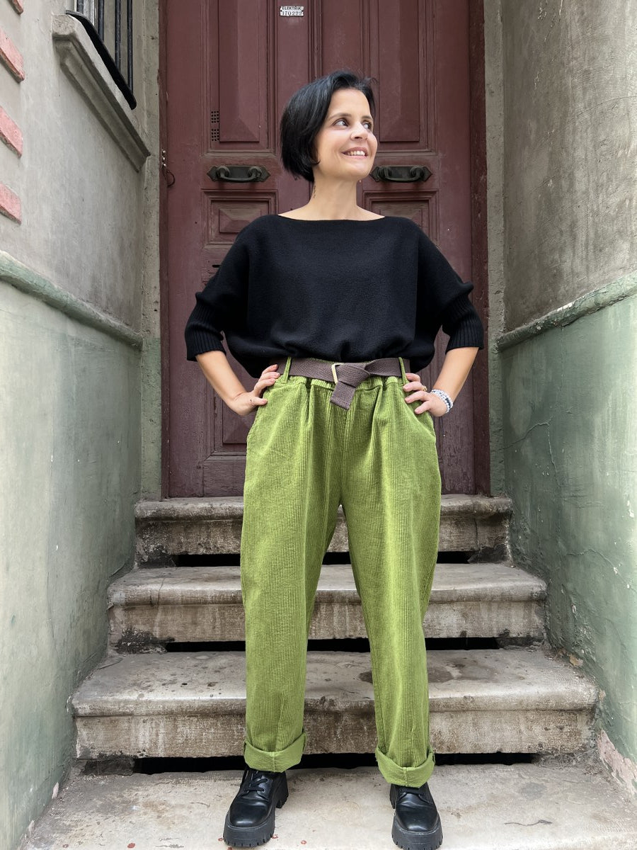 Kadın Kadife Pantolon Yeşil