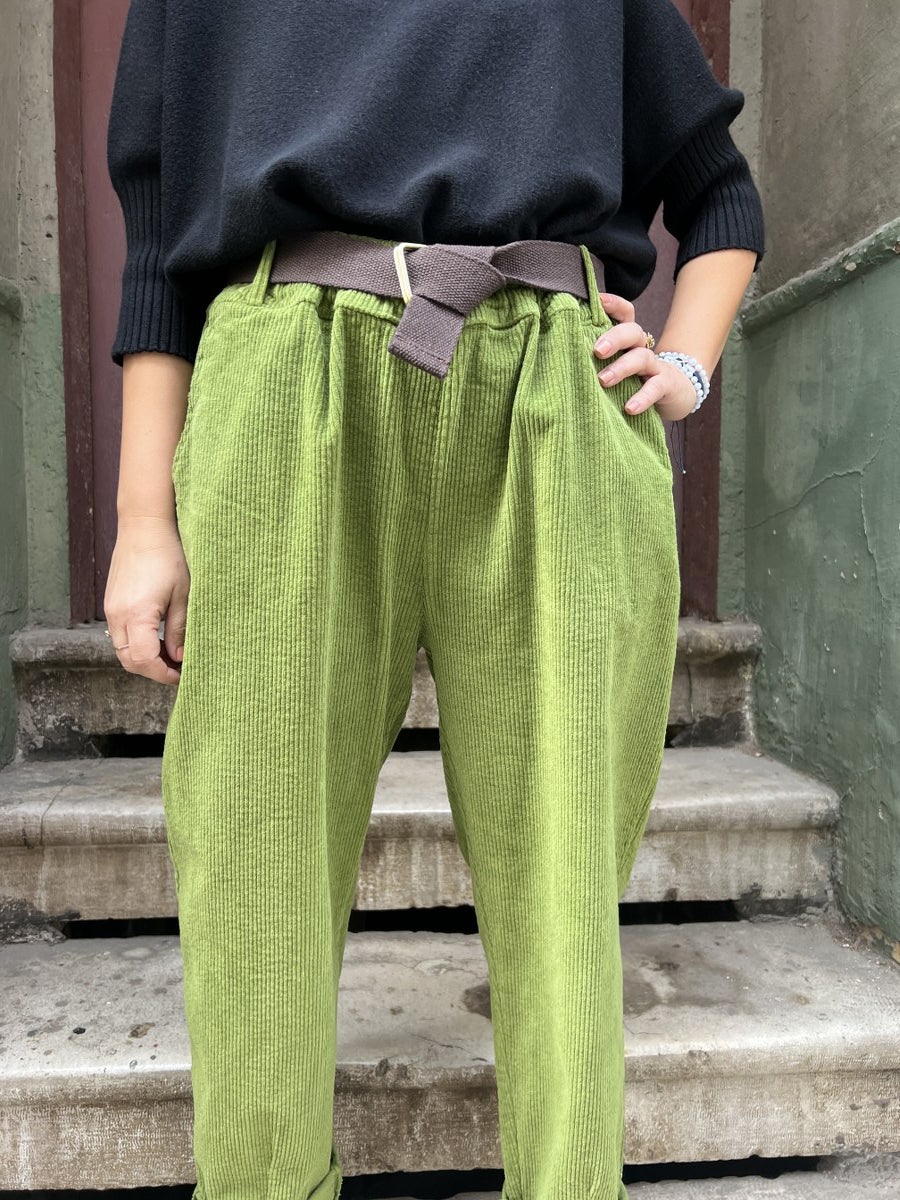 Kadın Kadife Pantolon Yeşil