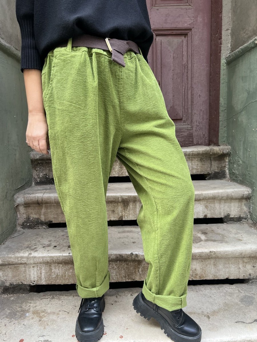 Kadın Kadife Pantolon Yeşil