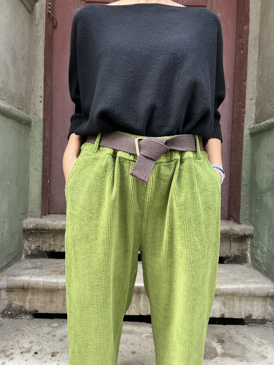 Kadın Kadife Pantolon Yeşil