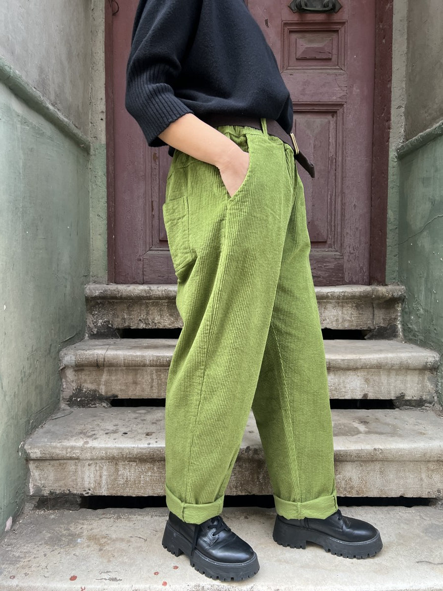 Kadın Kadife Pantolon Yeşil