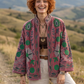 Mireya – Suzani İşlemeli Gül Kurusu Kadife Bohem Kadın Ceket