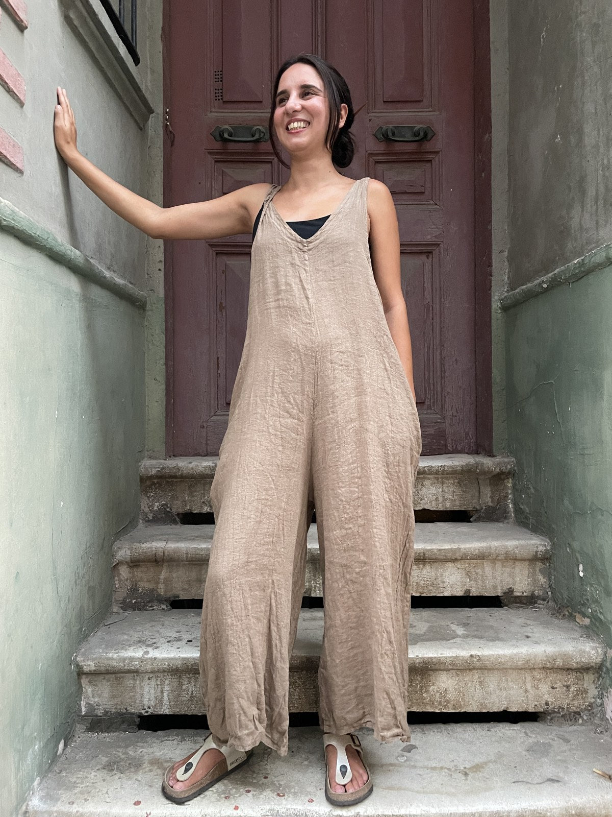 Bohem Kadın Keten Tulum 