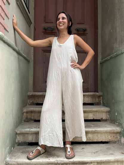 Bohem Kadın Keten Tulum 